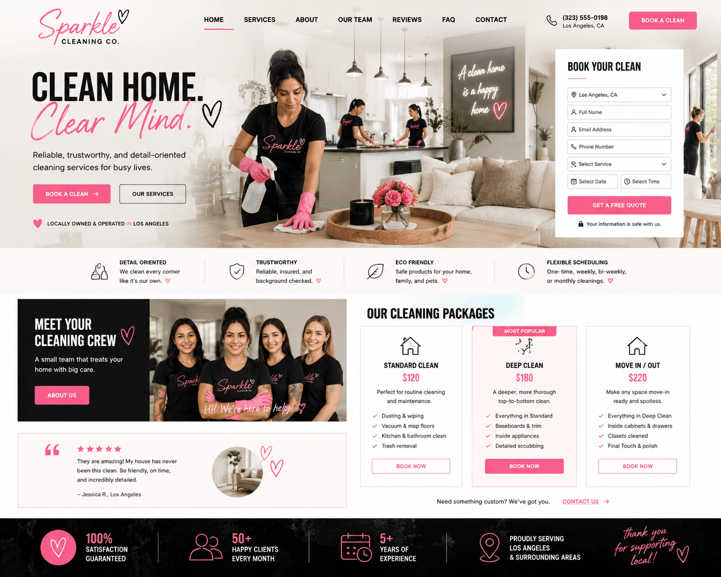 Cleaning Services website design by Pixelo