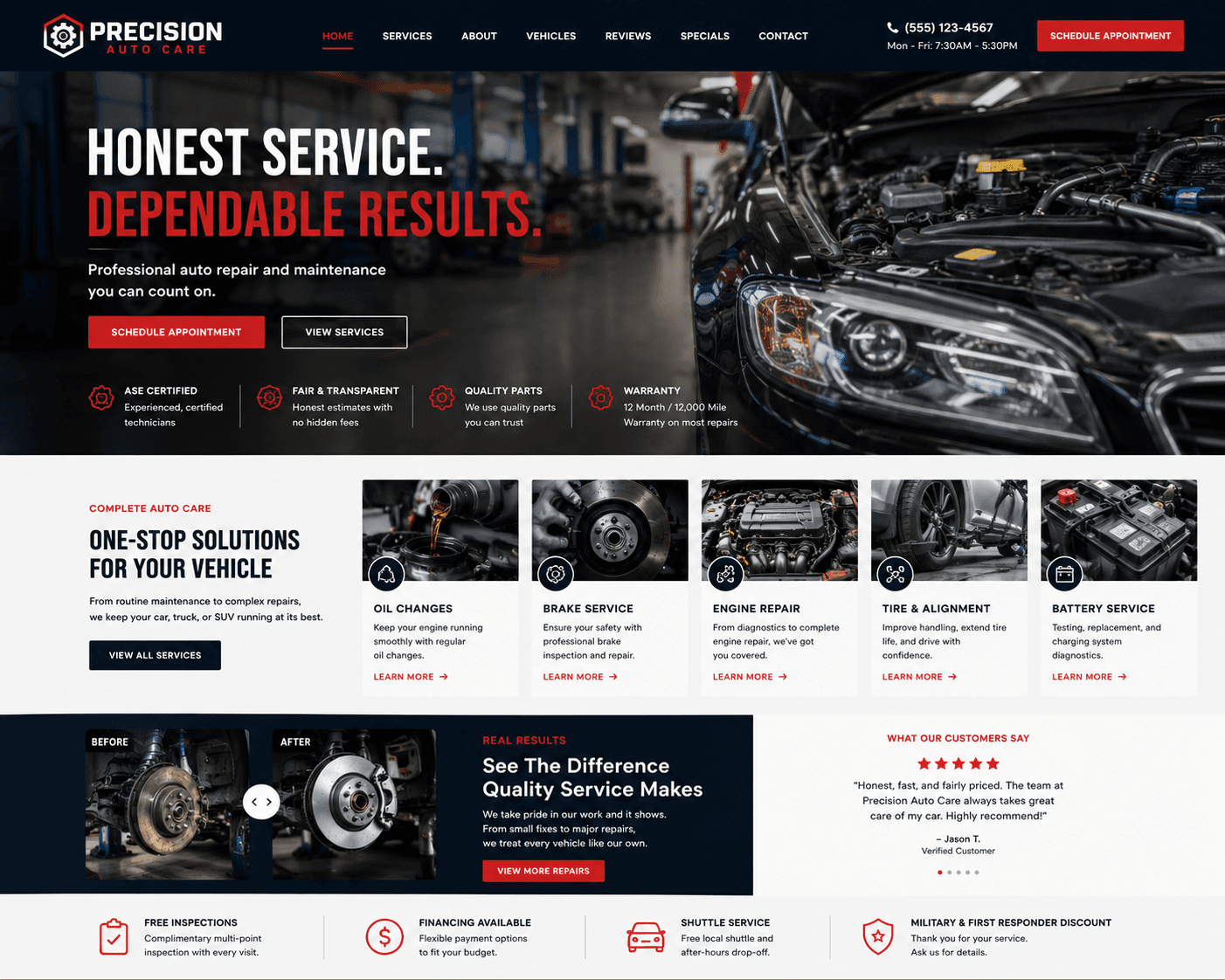 Mechanics website design by Pixelo